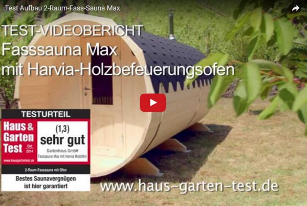 Fasssauna Max mit Holzofen - Aufbauvideo und Bewertung
