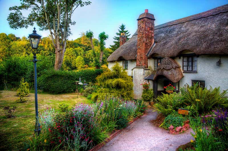 natürlicher Cottage-Garten in England