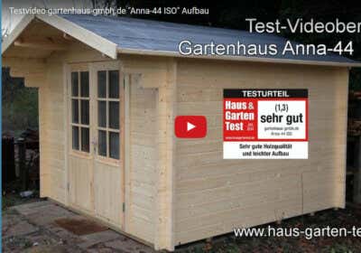 Testvideo Aufbau Gartenhaus „Anna-44 ISO“ Testvideo Aufbau Gartenhaus „Anna-44 ISO“