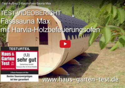 Fasssauna Max mit Holzofen – Aufbauvideo und Bewertung Fasssauna Max im Testbericht