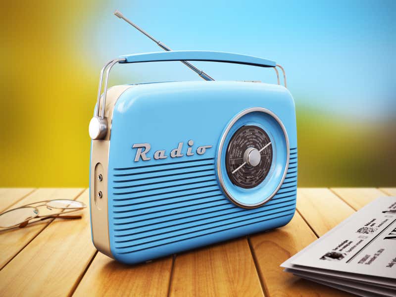 nostalgisches Radio in Blau