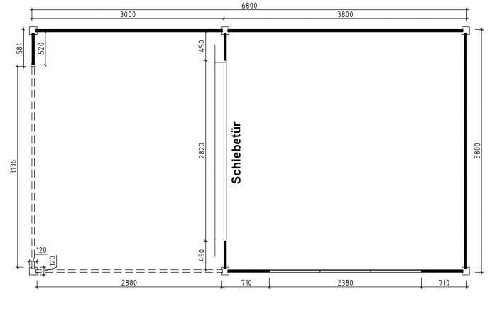 Design-Gartenhaus Cubus-plus40 Grundriss