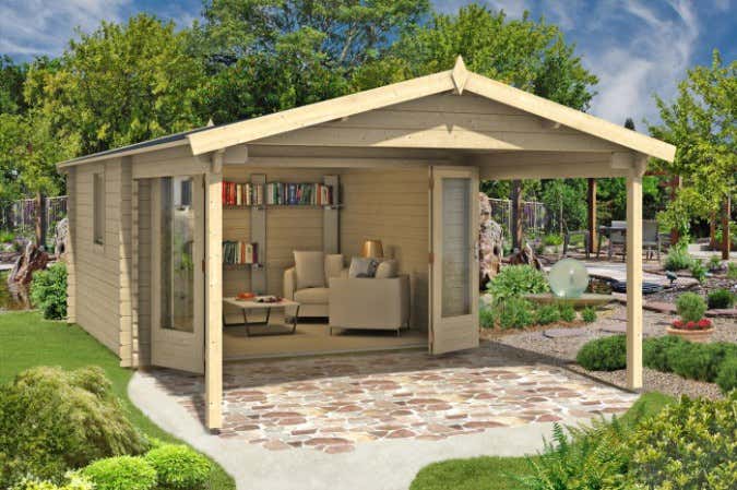 Gartenhaus & Falttüren die perfekte Kombination