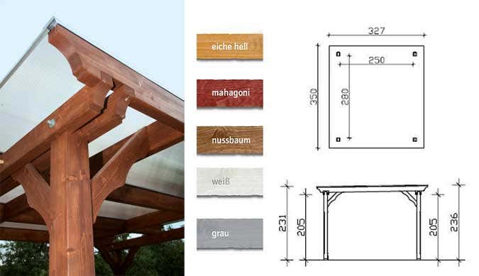 Gartenpavillon Marseille: Flachdach, Farboptionen, Grundriss