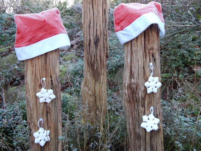 Einfache Weihnachtsdeko für den Garten