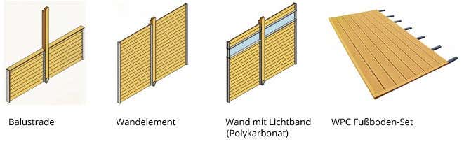 Ausbau-Module Pavillon Toulouse mit Flachdach