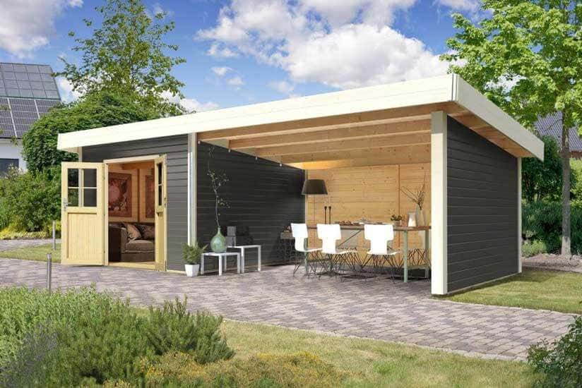 Ein Pultdach Gartenhaus von Karibu