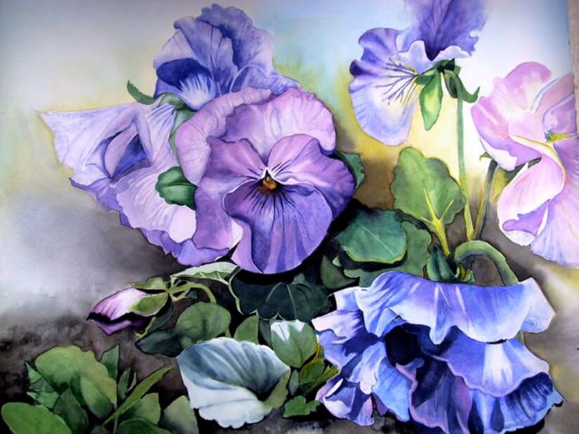 Schattengarten: Ein Ort zum Aquarell Blumen malen