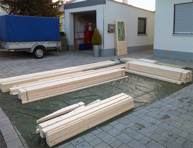 Gartenhaus Martina-28: ein Aufbau mit Erweiterungen