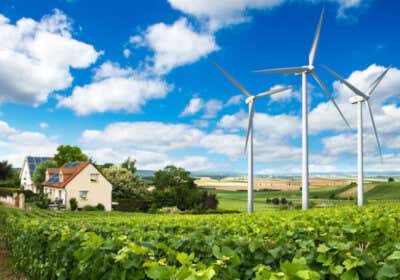 Warum Sie wissen sollten, in welcher Windlastzone Ihr Gartenhaus steht Windräder stehen auf Wiese