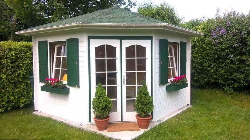 Aufbau Und Einblick Das 5 Eck Gartenhaus Alina 28