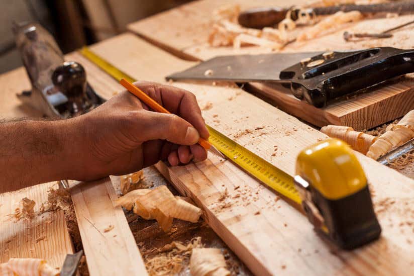 Holz Maßband Bleistift