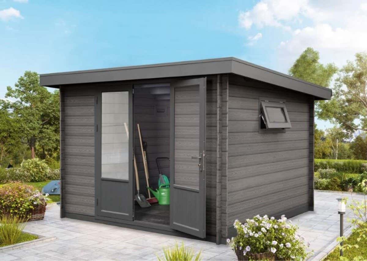 Ein Gartenhaus aus WPC ohne Streichen schön wie Holz