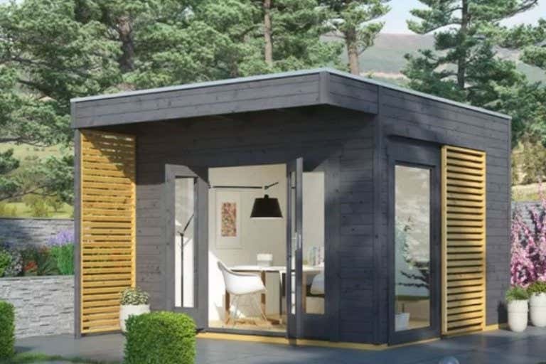Unser Gartenhaus Tokio als Whirlpool Überdachung