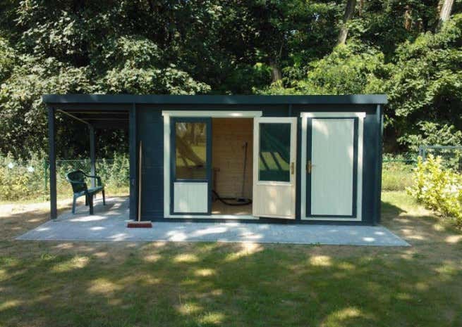 Kundenbild: Pultdach Gartenhaus Maria mit Anbau & Schleppdach