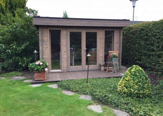 Kundenbild: Flachdach Gartenhaus Modell Madera 44-B ISO