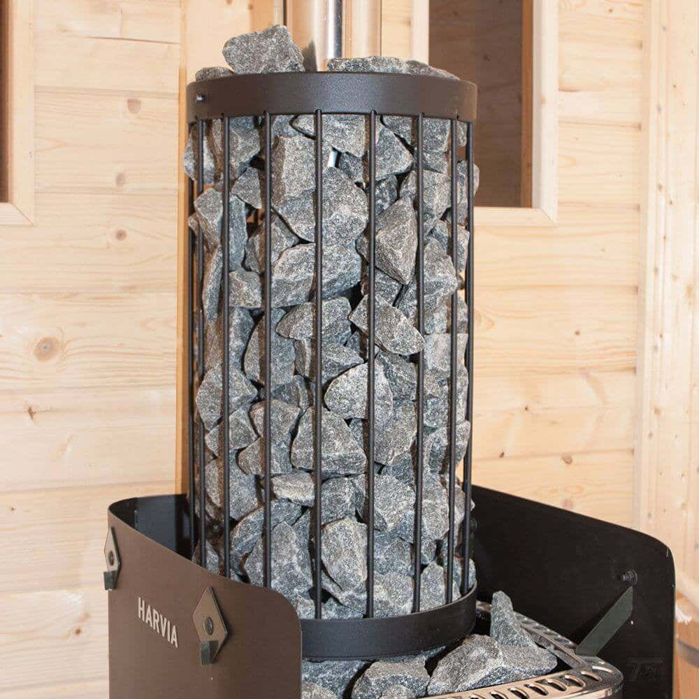 Steinkorb-Ofenrohr-Schutz für Harvia M3-Holzofen