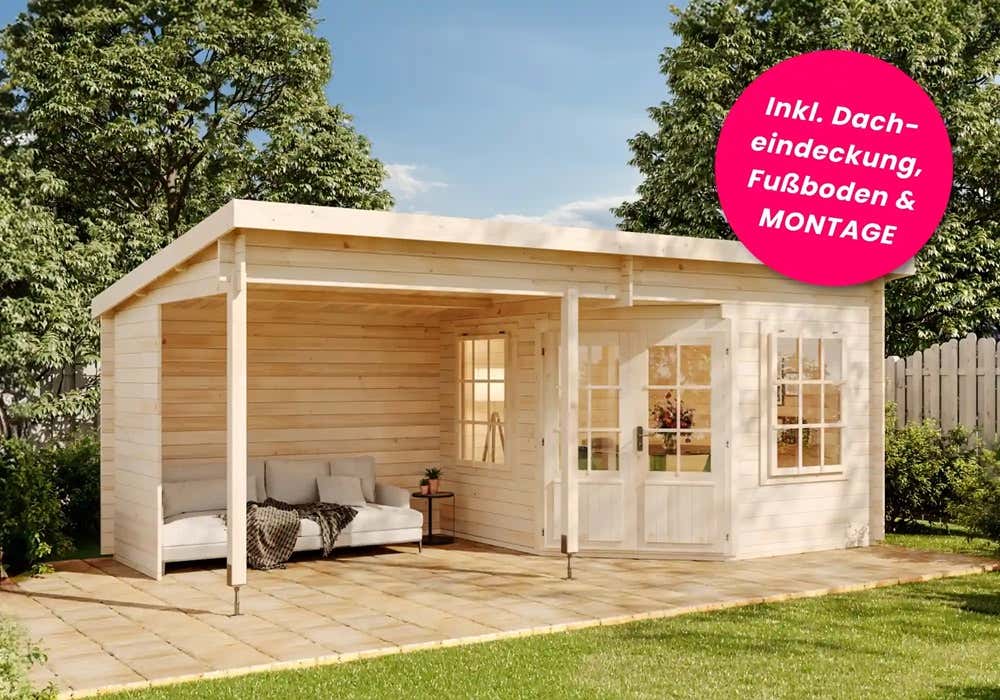 Premium Set 5-Eck Gartenhaus Carl 6x3m