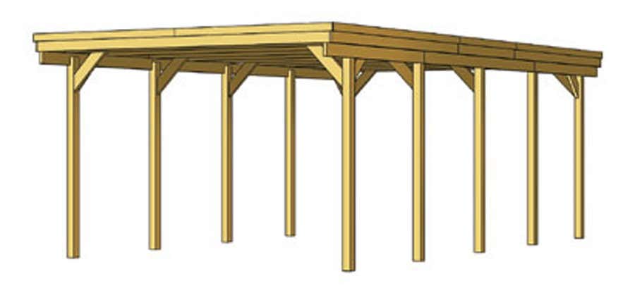 Carport Friesland 397 x 708 cm + Aluminiumdachplatten Carport Friesland 397 x 708 cm + Aluminiumdachplatten