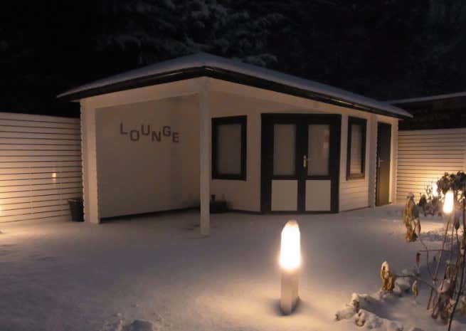 Kundenbild: 5-Eck Gartenhaus Modell Rhein-40 mit Anbau