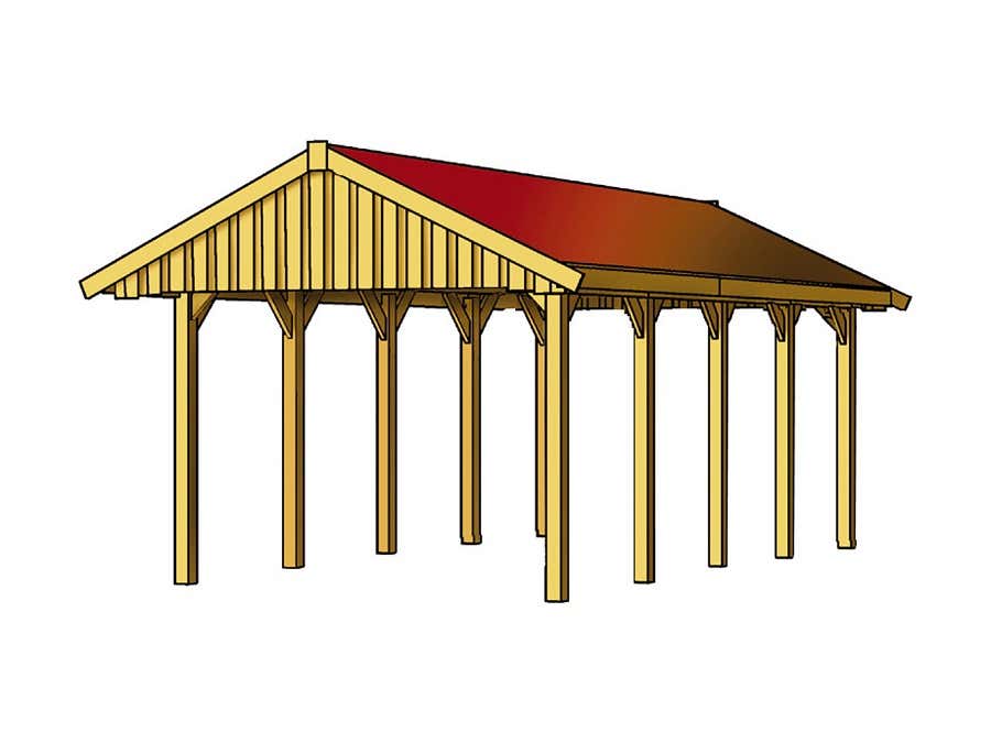 Carport Sauerland 380 x 750 cm mit Dachschalung Carport Sauerland 380 x 750 cm mit Dachschalung