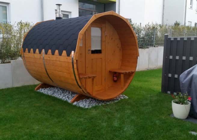Kundenbild: FinnTherm Fass-Sauna Sam