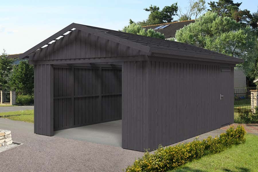 Holzgarage Falun 1 mit Dachlattung Holzgarage Falun 1 mit Dachlattung
