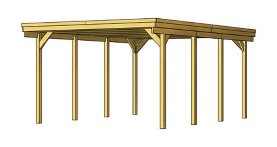 Carport Friesland 397 x 555 cm + Aluminiumdachplatten Carport Friesland 397 x 555 cm + Aluminiumdachplatten