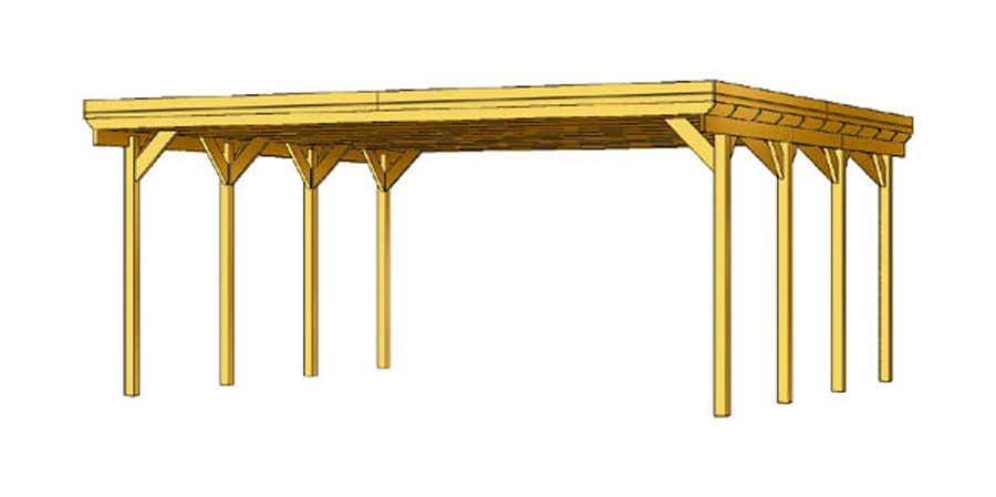 Carport Friesland 557 x 555 cm + Aluminiumdachplatten Carport Friesland 557 x 555 cm + Aluminiumdachplatten