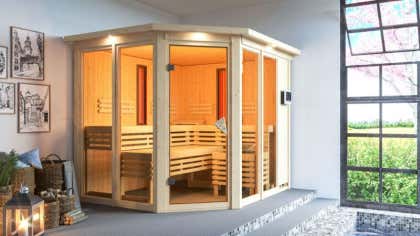 Karibu Kombi-Sauna Ava inkl. Infrarotstrahler