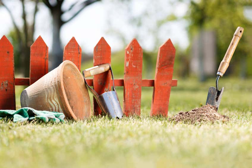 gartenzaun-schaufeln-blumentop-handschuhe