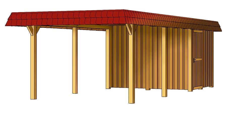 Carport Wendland 362 x 870 cm mit Abstellraum Carport Wendland 362 x 870 cm mit Abstellraum
