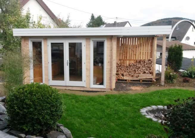 Kundenbild: Flachdach Gartenhaus Modell Madera 44-B ISO
