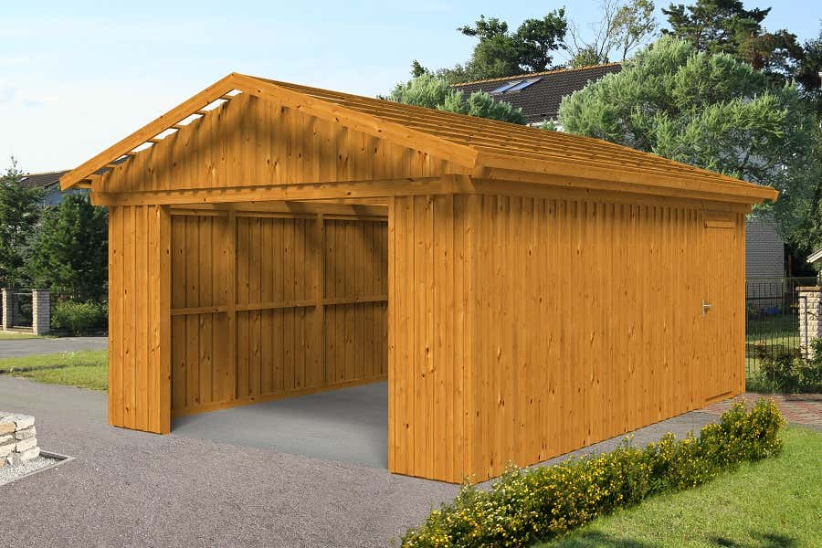 Holzgarage Falun 1 mit Dachlattung Holzgarage Falun 1 mit Dachlattung