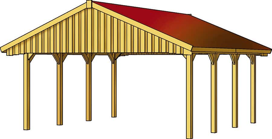 Carport Sauerland 620 x 600 cm mit Dachschalung Carport Sauerland 620 x 600 cm mit Dachschalung