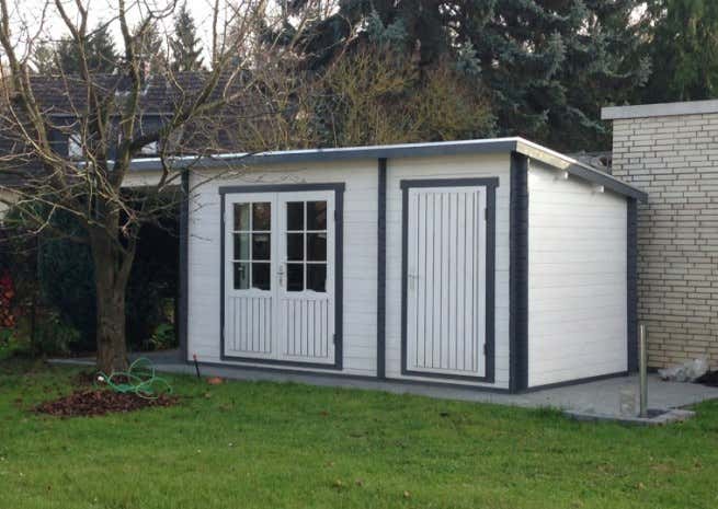 Kundenbild: Pultdach Gartenhaus Maria mit Anbau & Schleppdach