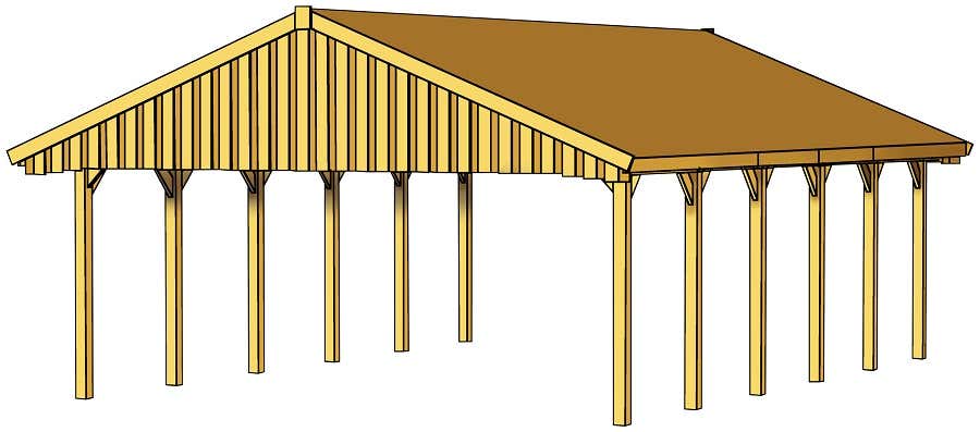 Carport Sauerland 620 x 900 cm mit Dachlattung Carport Sauerland 620 x 900 cm mit Dachlattung