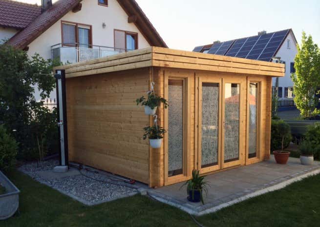 Kundenbild: Flachdach Gartenhaus Modell Madera 44-B ISO