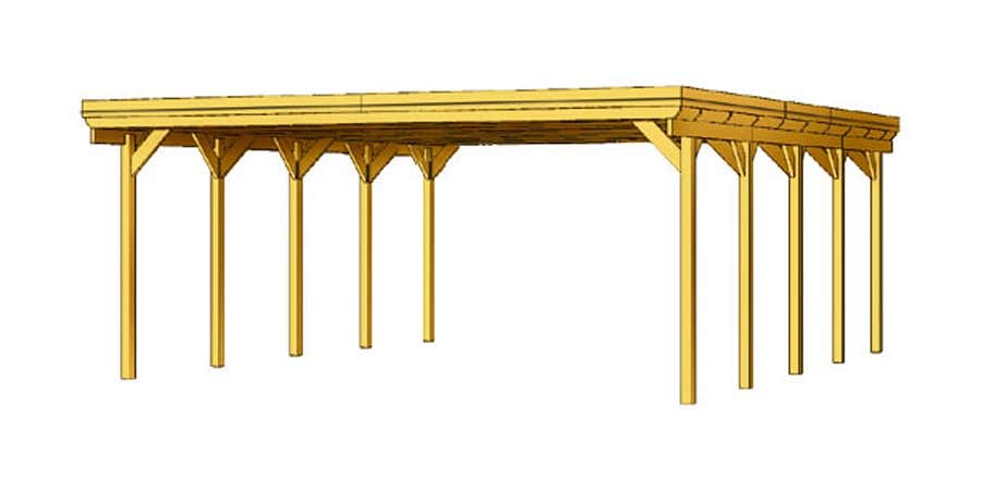 Carport Friesland 557 x 708 cm + Aluminiumdachplatten Carport Friesland 557 x 708 cm + Aluminiumdachplatten