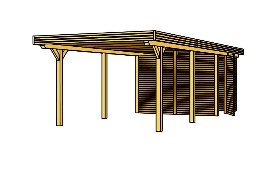 Carport Spessart 355 x 846 cm mit Abstellraum Carport Spessart 355 x 846 cm mit Abstellraum