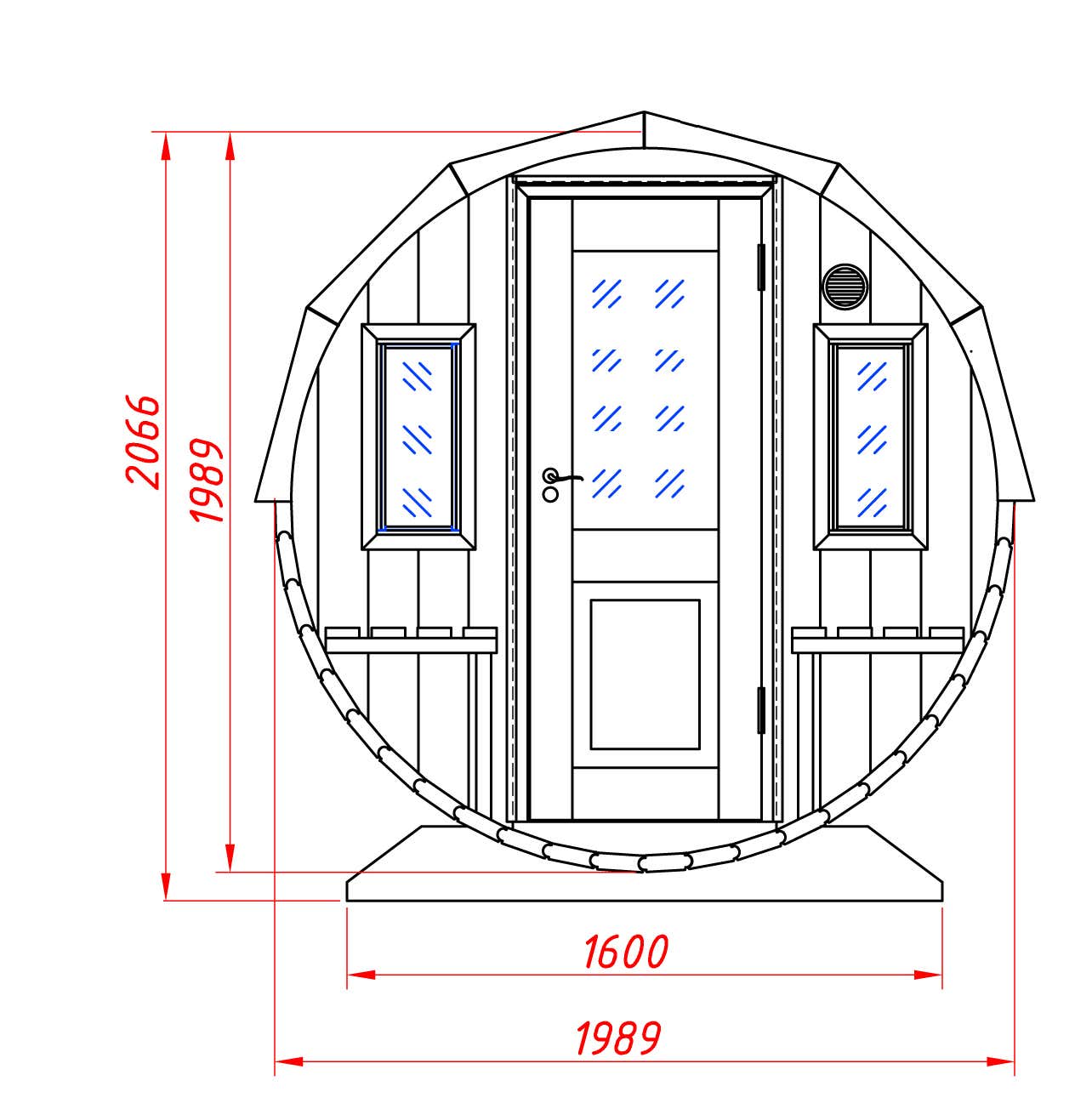 2-Raum Fass-Sauna Modell Max mit Harvia Elektro-Ofen 2-Raum Fass-Sauna Modell Max mit Harvia Elektro-Ofen