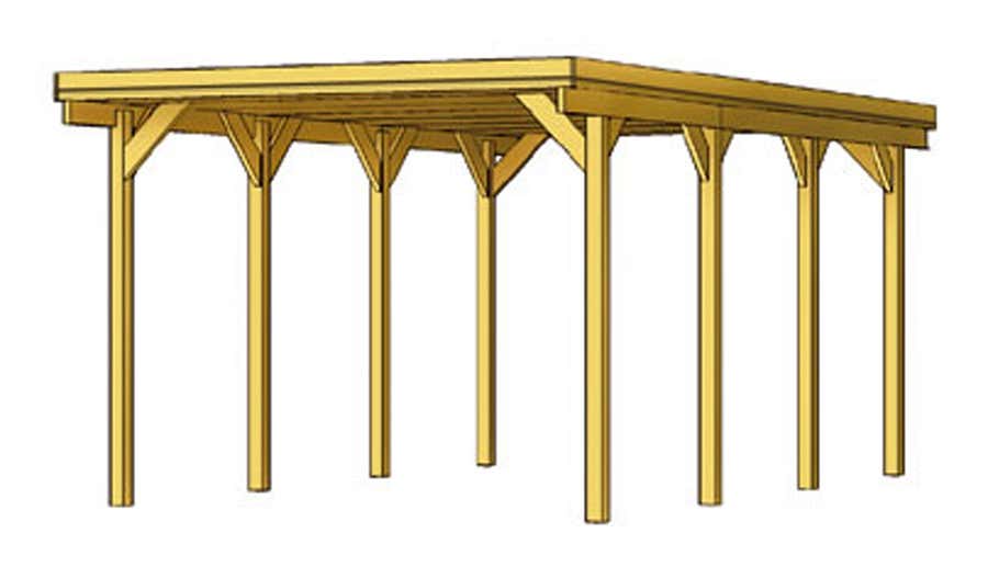 Carport Friesland 314 x 555 cm + EPDM-Folie Carport Friesland 314 x 555 cm + EPDM-Folie