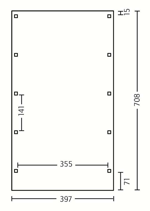 Carport Friesland 397 x 708 cm + Aluminiumdachplatten Carport Friesland 397 x 708 cm + Aluminiumdachplatten