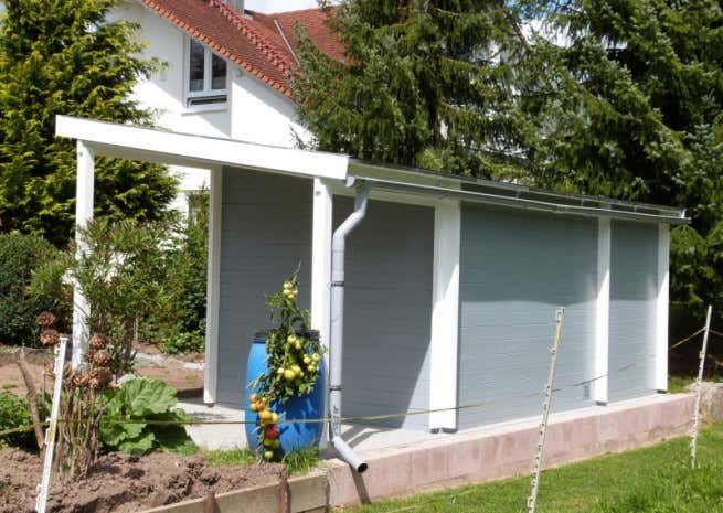 Kundenbild: Pultdach Gartenhaus Maria mit Anbau & Schleppdach
