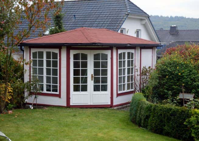 Photo du client: Abri de jardin pentagonal Josephine-40 avec extension