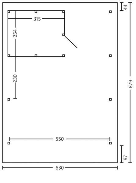 Carport Wendland 630 x 879 cm mit Abstellraum Carport Wendland 630 x 879 cm mit Abstellraum