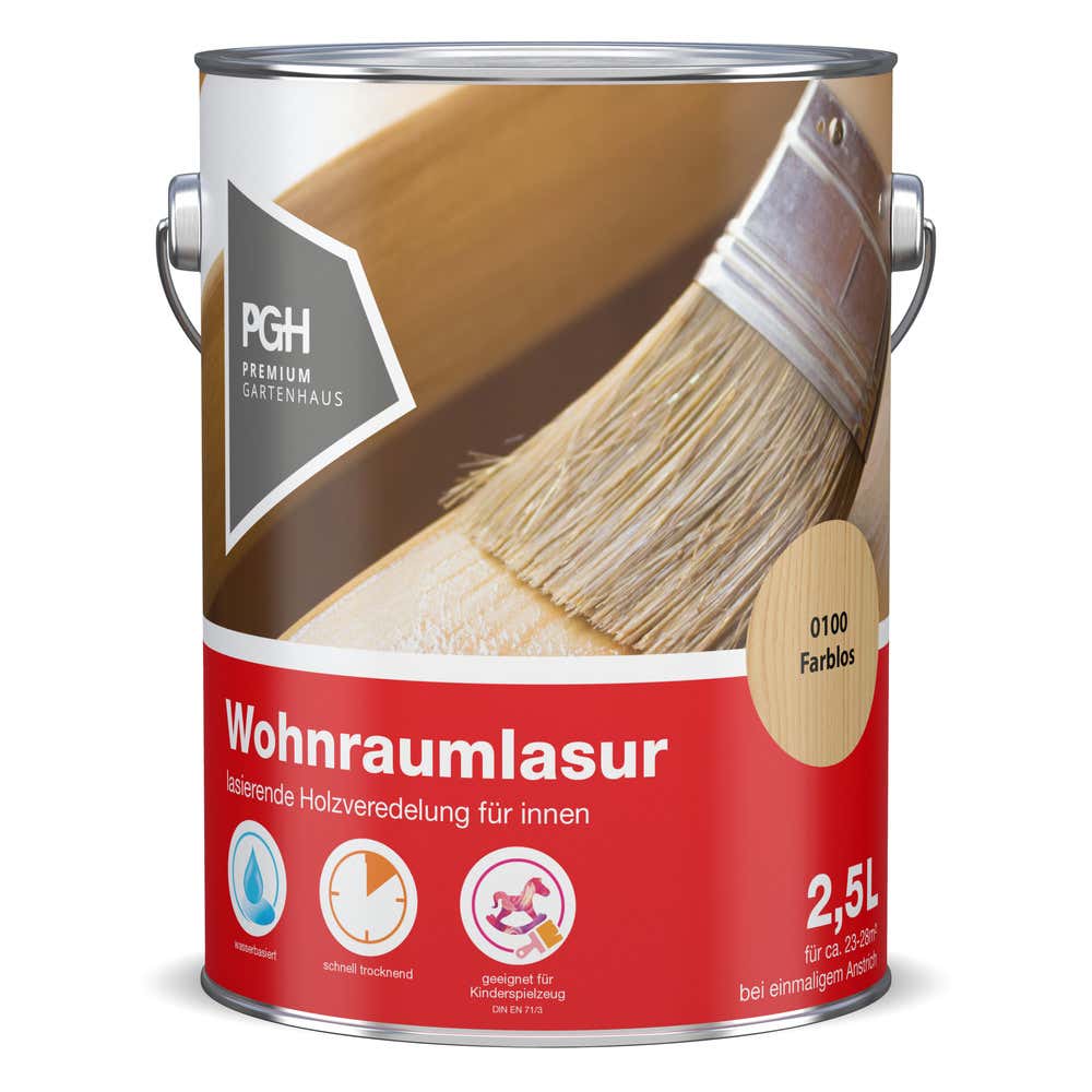 PGH Premium Gartenhaus Wohnraumlasur - VOC-Gewicht:0,082