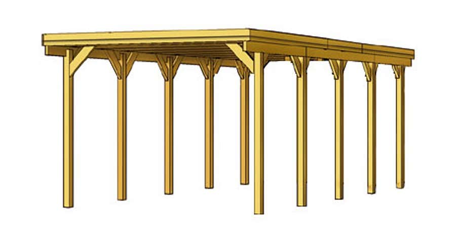 Carport Friesland 314 x 708 cm + Aluminiumdachplatten Carport Friesland 314 x 708 cm + Aluminiumdachplatten