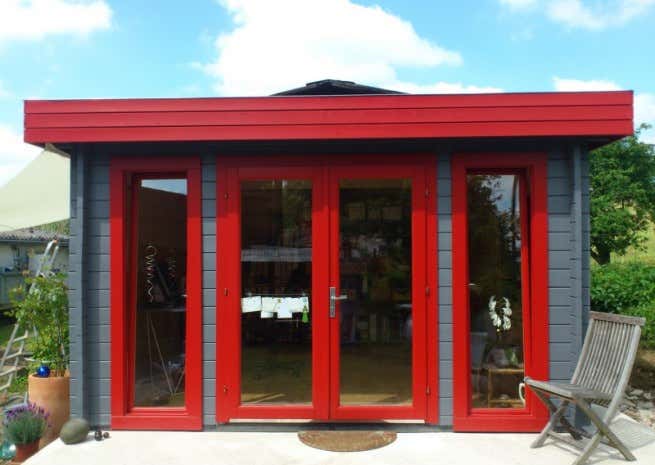 Kundenbild: Flachdach Gartenhaus Modell Madera 44-B ISO