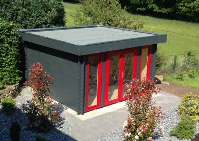 Kundenbild: Flachdach Gartenhaus Modell Madera 44-B ISO
